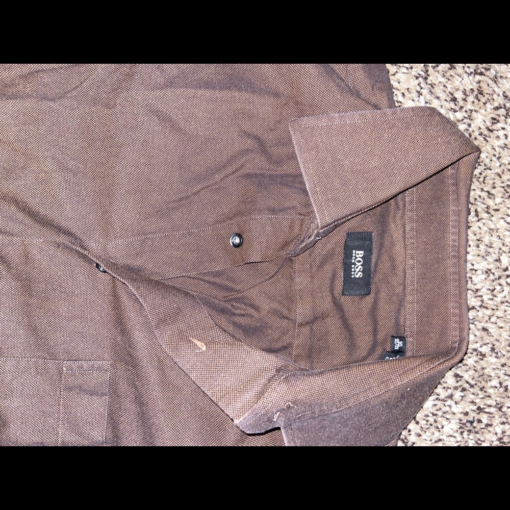 Hugo Boss Brown long sleeve dress shirt